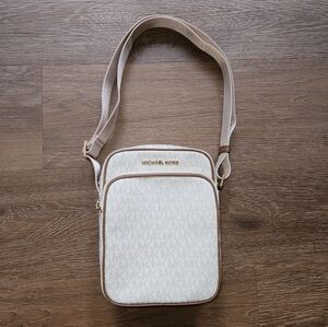 Michael Kors Cream Textured Crossbody Bag